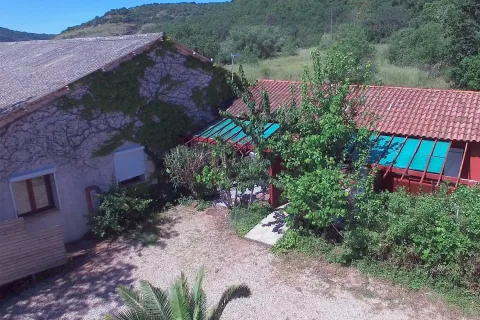 Vue aérienne du gîte Mimosa