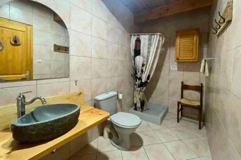 Salle de douche avec WC d'un gîte Bergerie